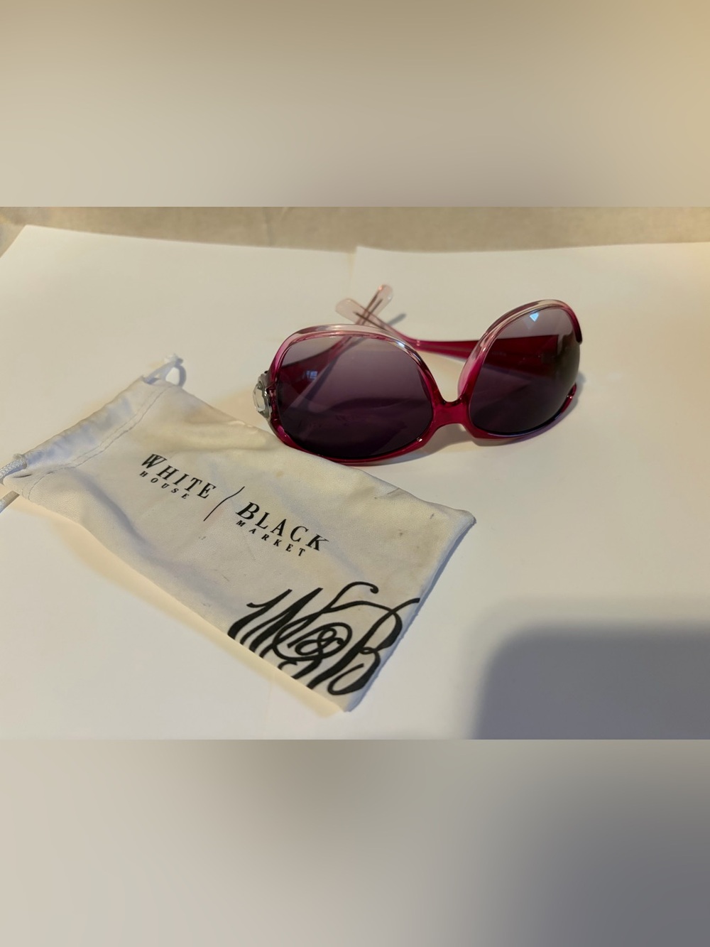 White House Black Market Raspberry Pink Gradient Oval Sunglasses